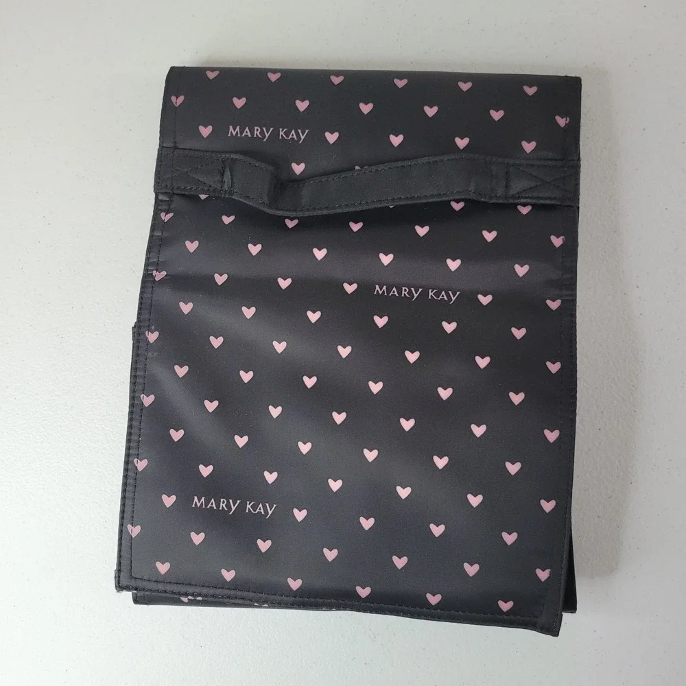 Mary Kay Pink Heart Travel Roll Up Bag Hanging Toiletry Cosmetic Organizer‎